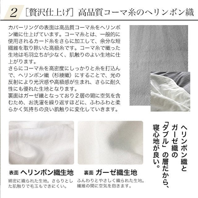 日本製 和晒しダブルガーゼ 枕カバー アトピー協会推薦品 43×63cm用